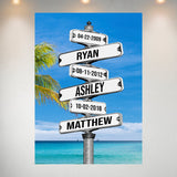 Street Sign Color Multi-Names Poster