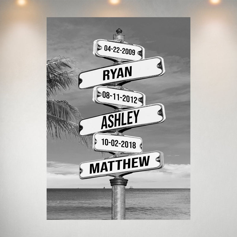 Street Sign Multi-Names Poster