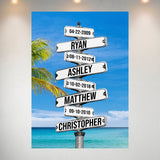 Street Sign Color Multi-Names Poster