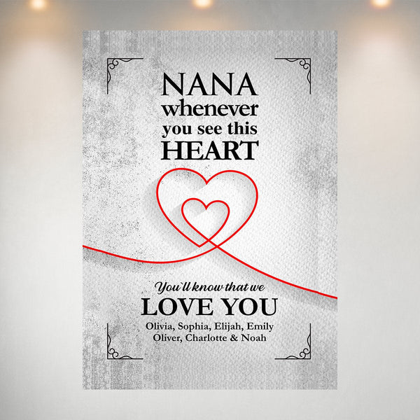 Nana Heart Multi-Names Poster