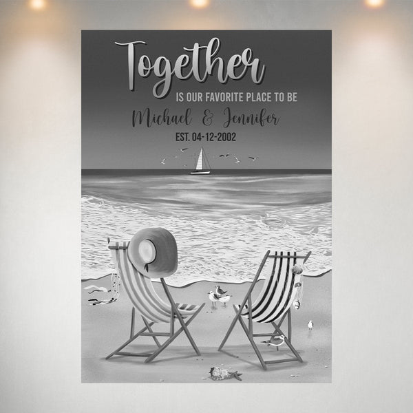 Together Beach Names Poster