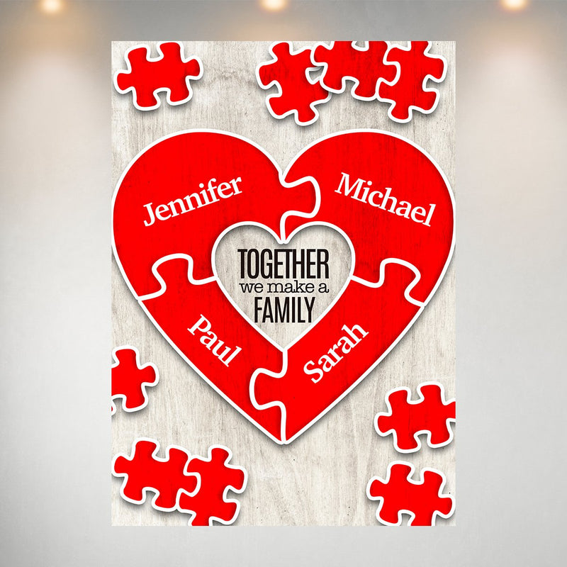 Together We Make A Family Multi-Names Poster