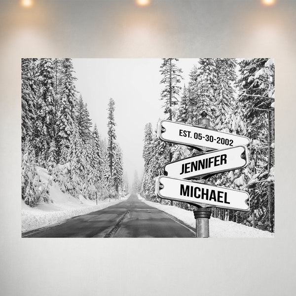 Winter Road Names Poster