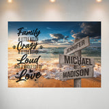 Ocean Sunset Color with Saying 2 Multi-Names Poster