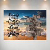 Ocean Sunset Color with Saying 2 Multi-Names Poster