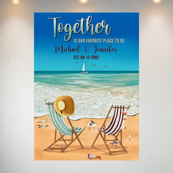 Together Beach Color Names Poster