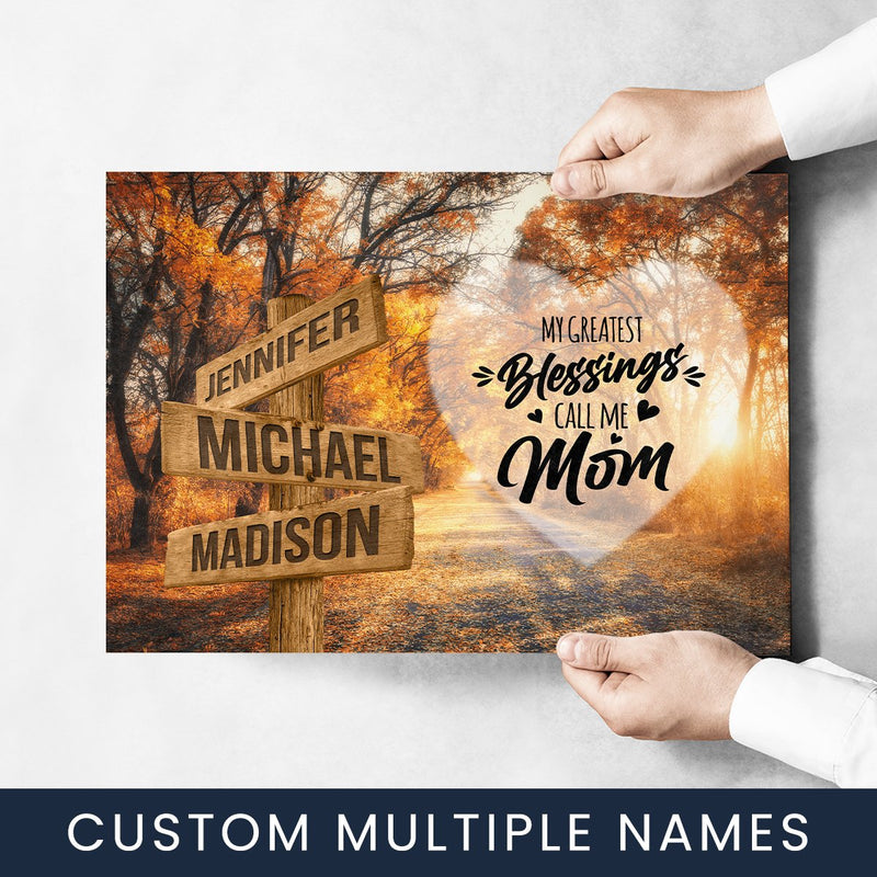 Autumn Road 2 Color - Call Me Mom Multi-Names Poster