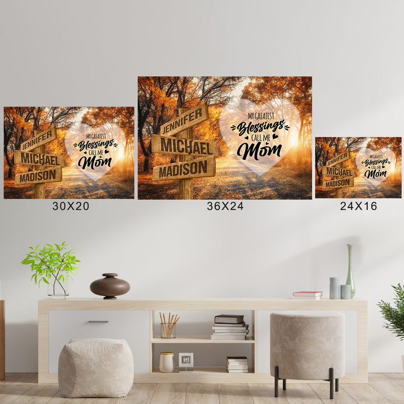 Autumn Road 2 Color - Call Me Mom Multi-Names Poster