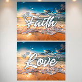 Ocean Sunset Faith & Love Poster Set