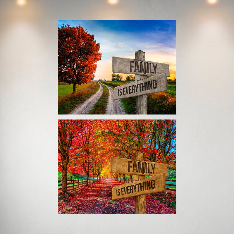 Autumn Red Road & Autumn Country Road Poster Set