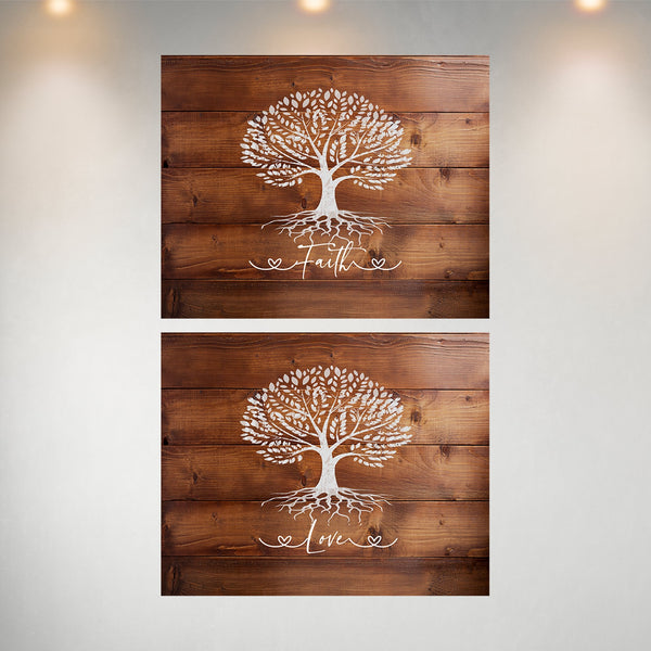 Faith & Love Wood-Inspired Poster Set