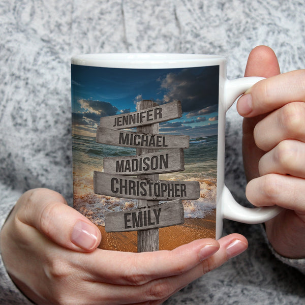 Ocean Sunset Color Saying 2 Multi-Names Mug