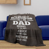 Dad Greatest Blessings Fleece Blanket