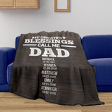 Dad Greatest Blessings Fleece Blanket