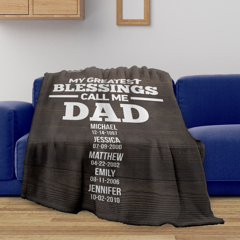 Dad Greatest Blessings Fleece Blanket