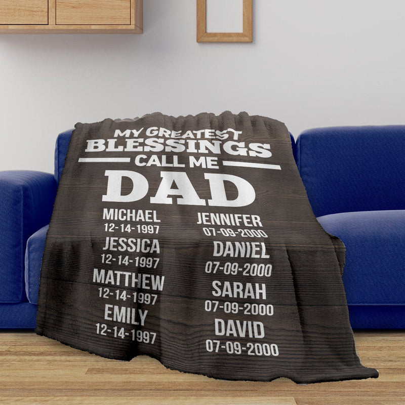 Dad Greatest Blessings Fleece Blanket