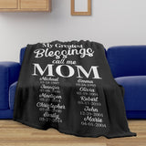 Mom Greatest Blessings Fleece Blanket