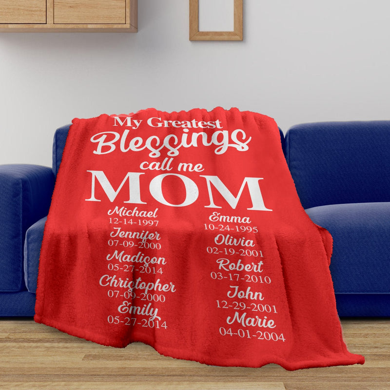 Mom Greatest Blessings Fleece Blanket