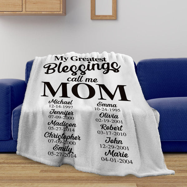 Mom Greatest Blessings Fleece Blanket