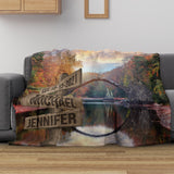 Autumn Lake Names Fleece Blanket