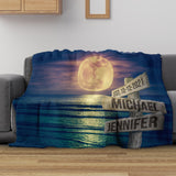 Moon Ocean Names Fleece Blanket