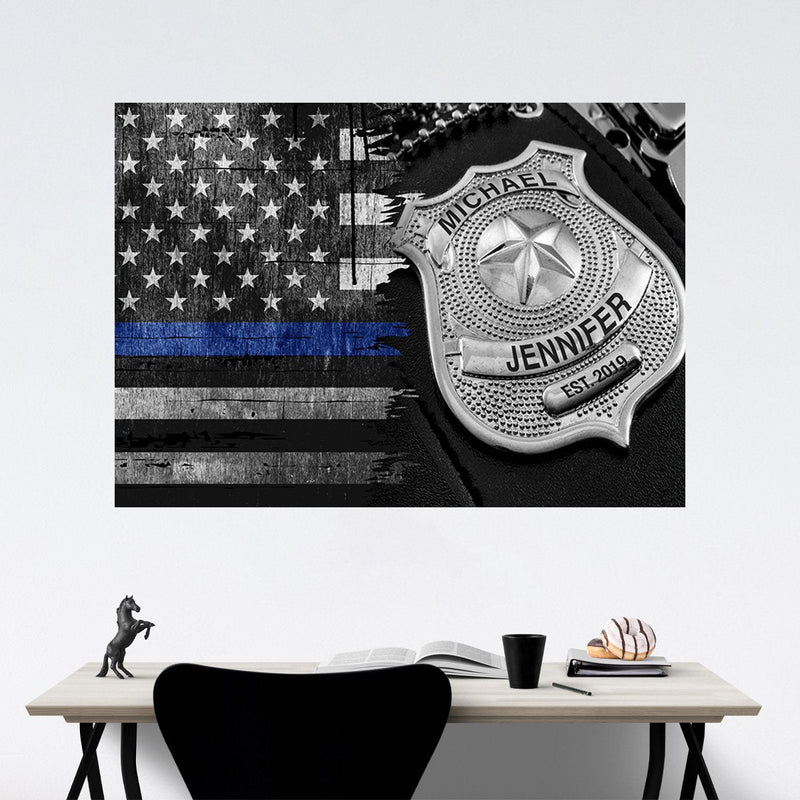 Police Badge Names Poster