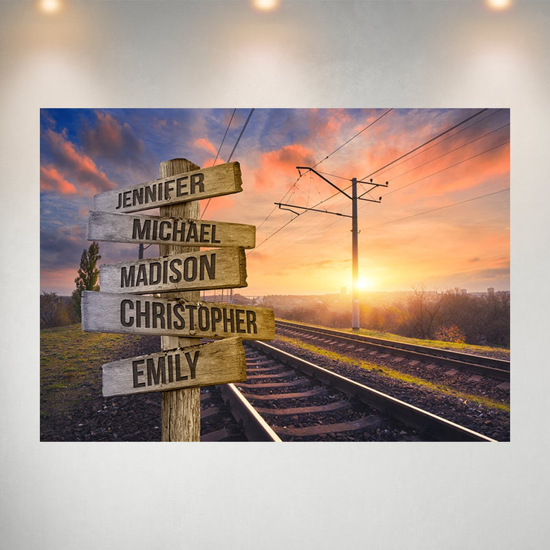 Railroad Track Color 2 Multi-Names Poster
