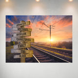 Railroad Track Color 2 Multi-Names Poster