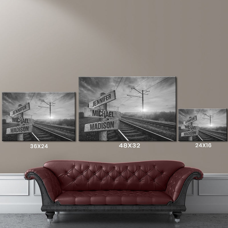 Railroad Track Multi-Names Premium Canvas 2