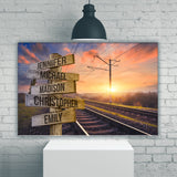 Railroad Track Color Multi-Names Premium Canvas 2