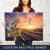 Railroad Track Color Multi-Names Premium Canvas 2