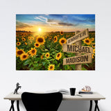 Sunflower Field Color Multi-Names Poster