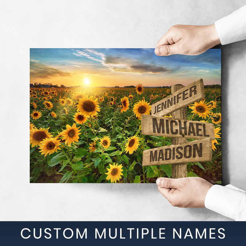 Sunflower Field Color Multi-Names Poster