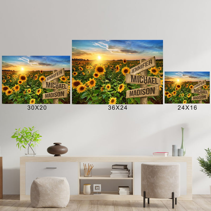 Sunflower Field Color Multi-Names Poster