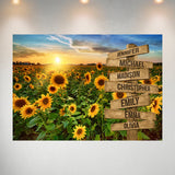 Sunflower Field Color Multi-Names Poster