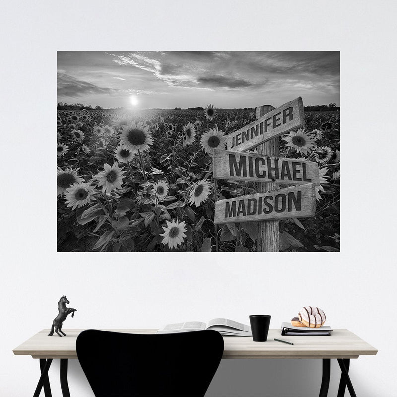 Sunflower Field Multi-Names Poster