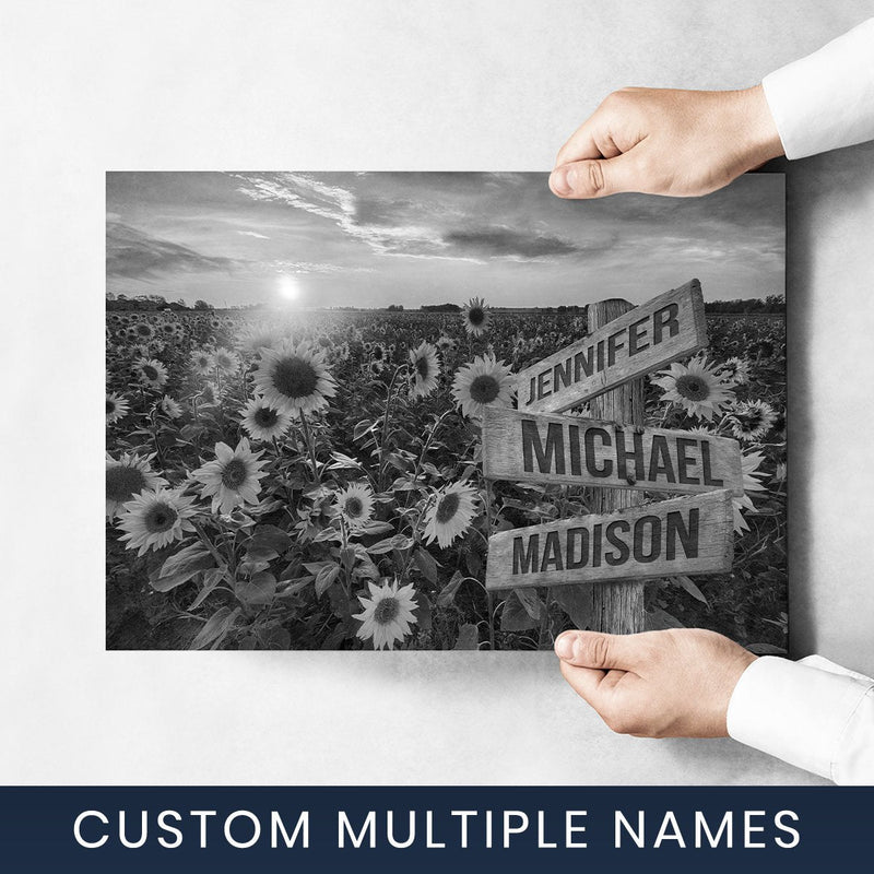 Sunflower Field Multi-Names Poster