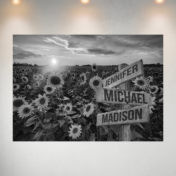 Sunflower Field Multi-Names Poster