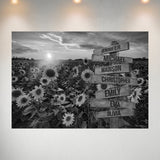 Sunflower Field Multi-Names Poster