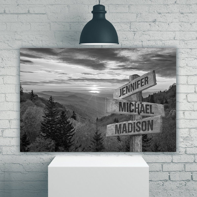 Smoky Mountains Multi-Names Premium Canvas