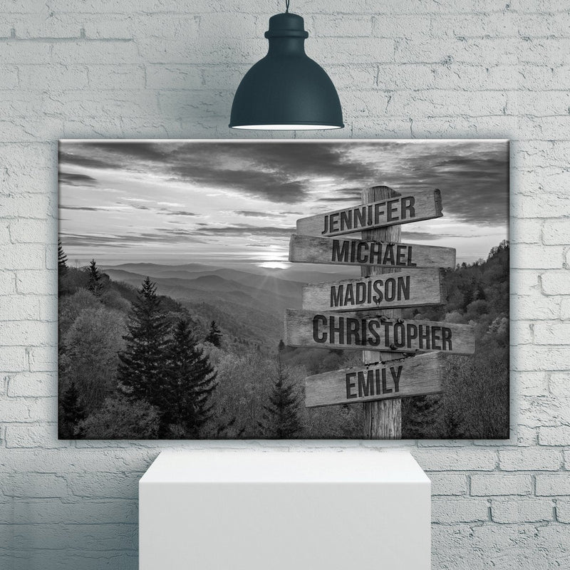 Smoky Mountains Multi-Names Premium Canvas