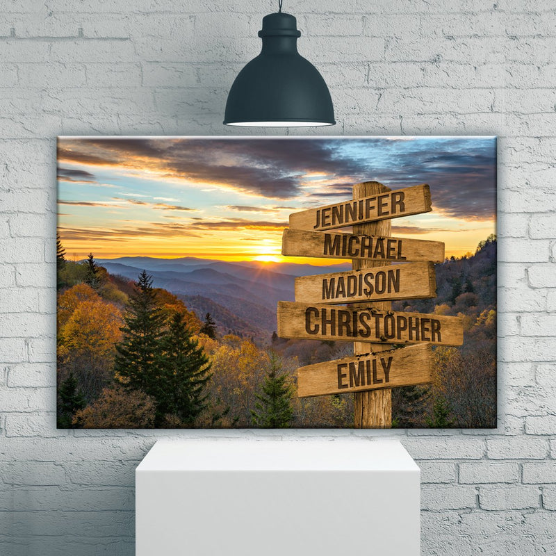 Smoky Mountains Color Multi-Names Premium Canvas