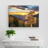 Smoky Mountains Color Multi-Names Premium Canvas