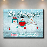 Snow Family Multi-Names Premium Canvas