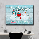 Snow Family Multi-Names Premium Canvas