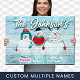 Snow Family Multi-Names Premium Canvas