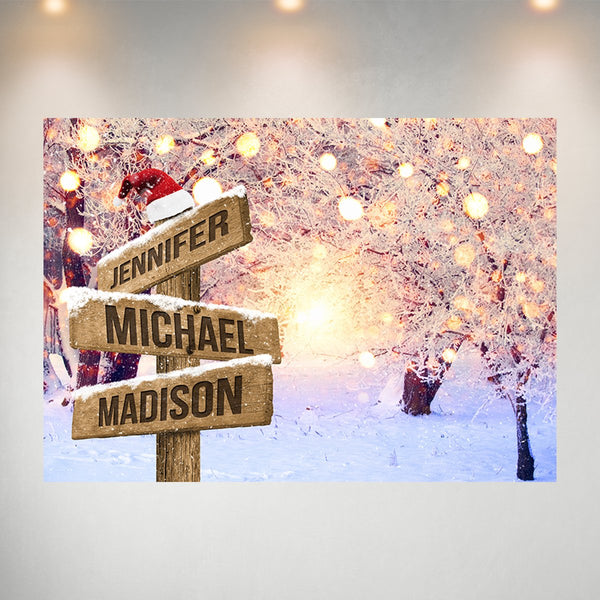 Snowy Christmas Multi-Names Poster