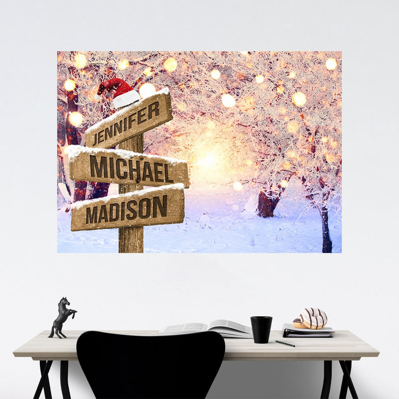 Snowy Christmas Multi-Names Poster