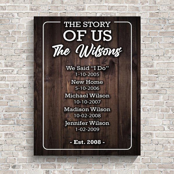 The Story of Us Multi-Names Premium Canvas