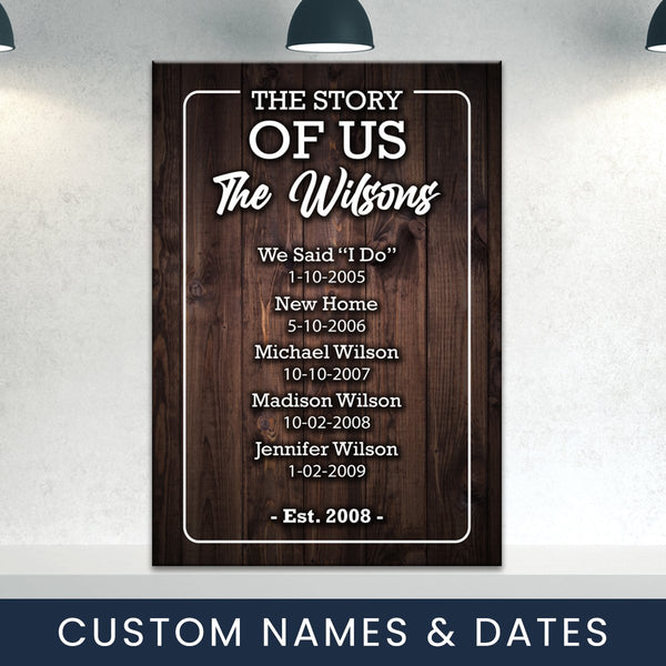 The Story of Us Multi-Names Premium Canvas